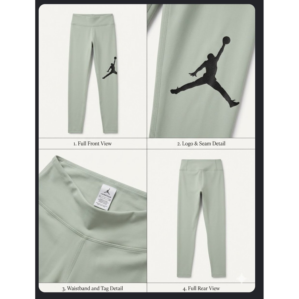 Jordan Girls Essentials Leggings Grey Heather Jumpman 45B793-C87 Large L NWT